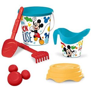 Mondo Toys 18535 Bucketset + wateremmer met waterreservoir van 17 cm, diameter 17 cm, met gieter, strandspeelgoed voor kinderen vanaf 3 jaar, strandset