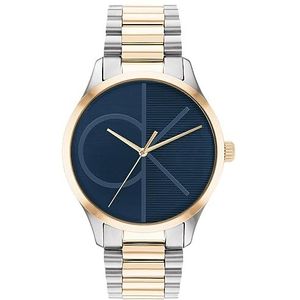 Calvin Klein Analoge quartz horloge unisex met tweekleurige roestvrijstalen armband - 25200165, Blauw, armband