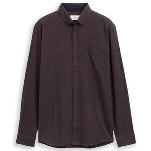 TOM TAILOR heren overhemd, 38928 - Brown Grindle Structuur, XL