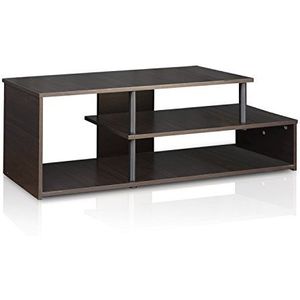 Furinno Tooloze TV-standaard, hout, espresso/zwart, 37.08 x 37.08 x 38.1 cm