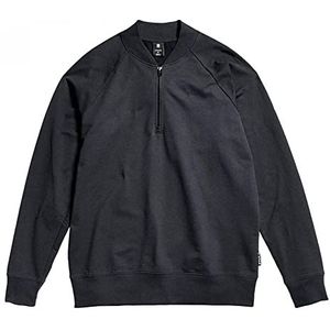 G-STAR RAW Lichtgewicht sweatshirt voor heren, bomber-T-shirt met halve rits, zwart (Caviar D22396-d136-d301), XS