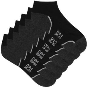 Dim Korte sokken Sport Impact licht, dames, 3 stuks, zwart/grijs hakpunt, 35-38