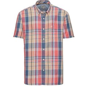 camel active Geruit hemd voor heren van linnenmix, rood-blauw, M