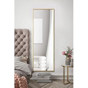 MirrorOutlet De Artus - Gold Modern Aluminium Rand Wandspiegel 47"" X 16"" (120CM X 40CM) Zilver Spiegelglas.
