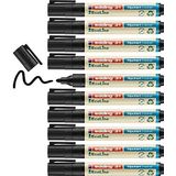 edding 31 EcoLine flipchart marker - zwart - 10 stiften - roonde punt 1,5-3 mm - stift voor schrijven, tekenen op flip-over papier - drukt niet door - droogt niet uit- intensieve kleur - navulbaar