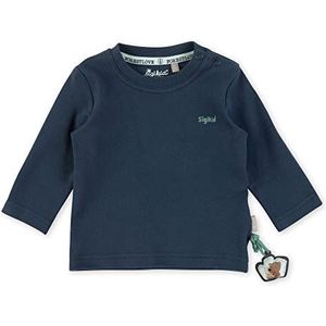 Sigikid Baby-jongens shirt met lange mouwen van biologisch katoen T-shirt, donkerblauw/uni, 74