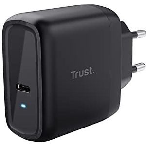 Trust Maxo USB-C-oplader van 65W, 75% Gerecycled Materiaal, Snellader met USB-C-kabel van 2m, Voedingsadapter voor iPhone, iPad, Samsung Galaxy, Steam Deck, Smartphones, Tablets, Laptops