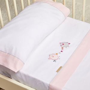 Burrito Blanco Coralina Bedlaken voor kinderbed 911 roze | voor maximaal bed 70 cm (+ maten beschikbaar) | babybedlaken