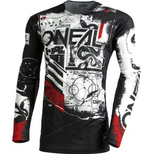 O'NEAL | Motocross Shirt Met Lange Mouwen MX MTB Mountainbike | Lichtgewicht Materiaal, Ergonomische Slim Fit voor een Perfecte Pasvorm | Mayhem Scarz V.22 Jersey | Adult | Zwart Wit Rood | Maat M