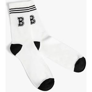 Koton Heren geborduurde college sokken, wit (000), één maat, WIT(000), One Size