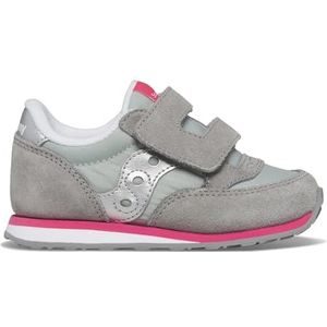 Saucony Originals Baby Jazz HL Sneakers voor kinderen, uniseks, grijs, zilver, roze, 25 EU