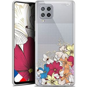 Caseink Beschermhoes voor Samsung Galaxy A42 5G (6,6 inch) gel HD [bedrukt in Frankrijk - Samsung A42 5G beschermhoes - zacht - stootvast] wolk met bloemenmotief