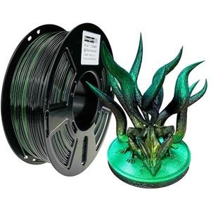 Stronghero3D PLA 3D-printer filament, 1,75 mm, melkweggroen- en zwart, nettogewicht 1 kg, nauwkeurigheid +/- 0,05 mm, voor Ender3, Cr10, Sovol