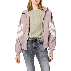 Urban Classics Crinkle Batwing Jacket, tweekleurige nylon jas voor dames in sportieve look, verkrijgbaar in verschillende kleuren, maten XS-5XL, Duskrose/wit zand, 5XL