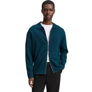 Tom Tailor Denim - Gebreide Trui - Deep Pond Green - Met Ritssluiting