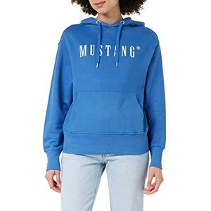 MUSTANG Style wit H-logo sweatshirt met capuchon dames, Star Sapphire 5428, 4XL