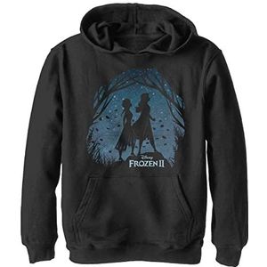 Disney Frozen 2 FROZEN2 Scenery Boy's fleece pullover met capuchon, zwart, S, zwart, S, Schwarz, S