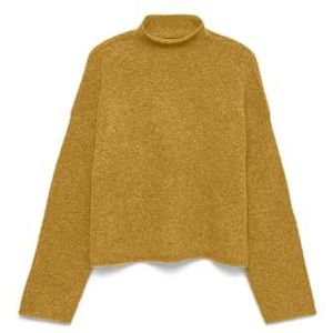 VERO MODA Vmmirla Ls Highneck Pullover, Harvest Gold, S