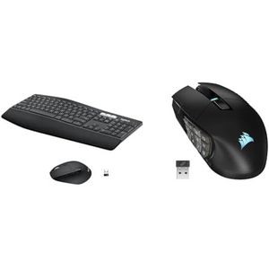 Logitech MK850 Performance draadloze & CORSAIR SCIMITAR ELITE RGB WIRELESS MMO