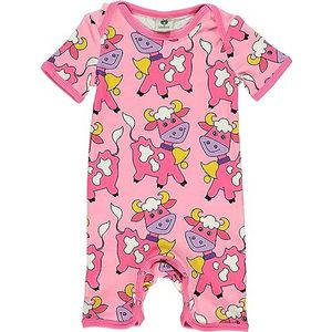 Småfolk Baby Meisjes Zomer Body Suit met Cows Baby en Peuters Kostuum, Sea Pink, 62, Sea Pink, 62 cm