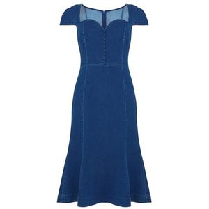 Joe Browns Dames Sweetheart Fishtail rok denim jurk, blauw, 16, Blauw, 42