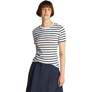 TOMMY HILFIGER Dames SLIM CODY C-NK SS WW0WW40587, Blauw, XS, Blauw (Bretonse Dark Night Navy Stp), XS