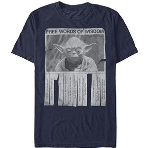 Star Wars Woorden van wijsheid T-shirt voor heren, ondoorzichtig, marineblauw, L