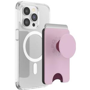 PopSockets: PopWallet+ voor MagSafe - Adapterring voor MagSafe Inbegrepen - Kaarthouder met een geïntegreerde verwisselbare PopTop voor smartphones en hoesjes - Blush Pink