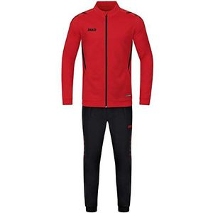 JAKO - Polyester Challenge Trainingspak, Uniseks-Kind, Rood Zwart, 116