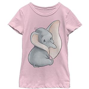 Disney Just Dumbo Girl's Solid Crew Tee, Light Pink, X-Small, Rosa, XS