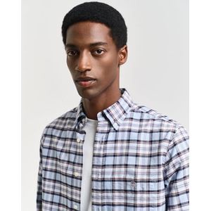 REG Classic Oxford geruit shirt, lichtblauw, S