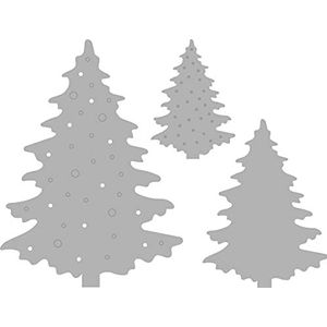 Rayher 50246000 Stanssjablonen set winterbos voor het maken van kaarten, scrapbooking en nog veel meer, set van 3 sjablonen, 2,4-5,3 cm x 3,5-7,2 cm, reliëfsjablonen, kerstmis