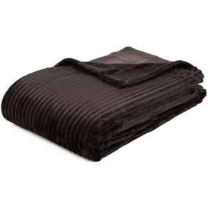 Gözze - Zachte knuffeldeken, corduroy look, 1620 g/stück, 150 x 200 cm - donkerbruin