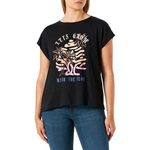 Springfield Zwart boom-T-shirt voor dames, Blanco Y Gris, M