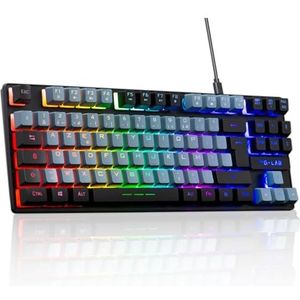The G-Lab - Keyz Caesium TKL - Gaming toetsenbord TKL 87 toetsen bedraad USB AZERTY, RGB aanpasbaar, programmeerbare macro's - Compact gaming toetsenbord zonder cijferblok - PC/PS4/PS5/XBOX -