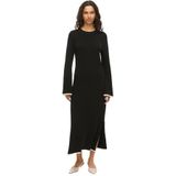 Vikerry O-hals L/S Knit Maxi Dress-Noos, zwart beauty, S