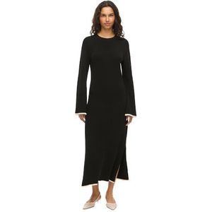 Vikerry O-hals L/S Knit Maxi Dress-Noos, zwart beauty, S