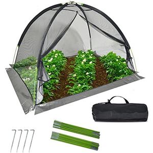 Kapler Vijvernet 5 x 10 cm vijverhoezen voor buitenvijvers HeavyDuty Vijverafdekking Beschermend Net Tent voor Schaduw Bladeren Tuinnet Koepel met Rits en Stakes Vijverbedekking Nylon Mesh voor