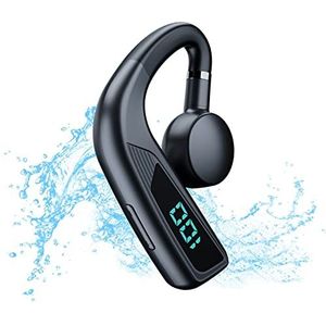 Bluetooth 5.2 draadloze hoofdtelefoon, botgeluid, bone conduction draadloze headset met 30 uur hifi-stereo, IP5 waterdicht, led-display, USB-C snel opladen, bluetooth oordopjes voor workout en