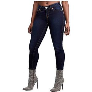 True Religion Dames Halle Mid Rise Super Skinny Fit Jeans, Minimale schuring, 28W (Regular)