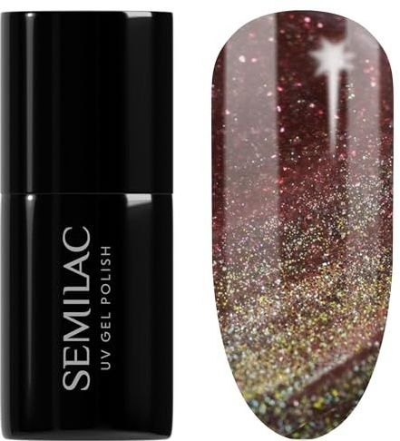 Semilac - UV Hybrid Galaxy Flash Gel Nagellak - Tint 824 Digital Red - 7 ml