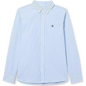 United Colors of Benetton Shirt voor kinderen en jongens, Righe Azzurro E Bianco 931, 140