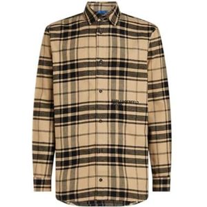 KARL LAGERFELD JEANS Klj Regular Check Shirt heren Shirt, Safari/Zwart, XL