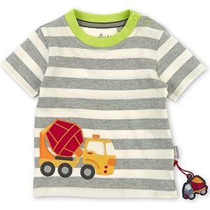 Sigikid T-shirt voor jongens, Grijs-gestreept/bouwplaats, 68 cm
