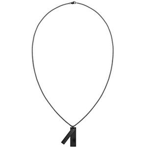 Calvin Klein Heren ARCHITECTURAL LINES Collectie Hanger Ketting Zwart - 35000414, Eén maat, Roestvrij staal, Geen edelsteen