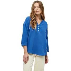 Minus Damesblouse met 3/4 mouwen, 1530 Regatta Blauw, 44