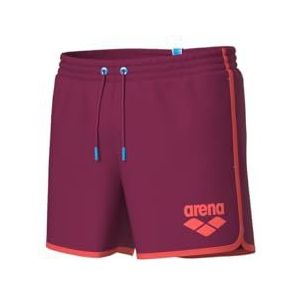 Arena Borders logo strandshorts voor heren, Donkerpaars calypso koraal, XL