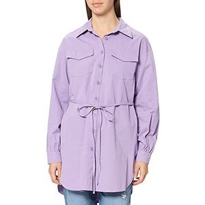 NA-KD Oversized Belted Shirt voor dames, paars, 38