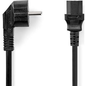 NEDIS Stroomkabel | geaarde stekker | IEC-320-C13 | schuin | recht | vernikkeld | 2,00 m | rond | PVC | zwart | plastic zak