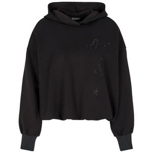 Armani Exchange Sustainable, Side On Tone Logo Sweatshirt met capuchon voor dames, zwart, M
